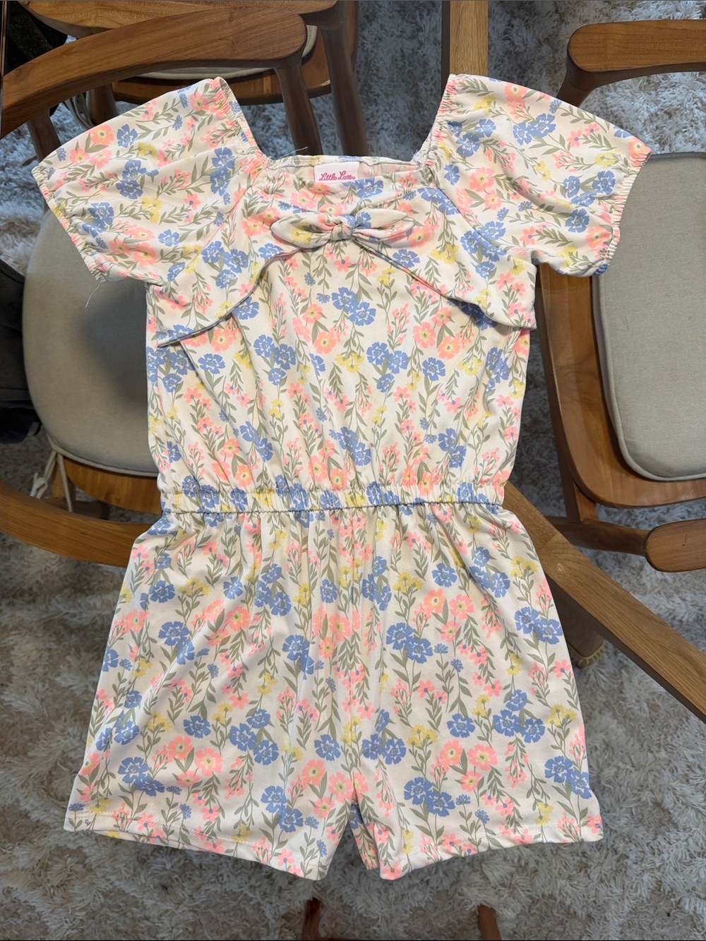 Little Lass White Floral One-Piece shorts jumpsuit